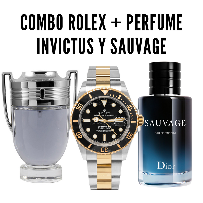 PROMO 33 (ROLEX SUBMARINE + SAUVAGE ML + INVICTUS 100 ML) PERFUMES